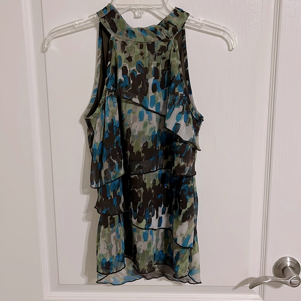 iZ Byer: Sleeveless Ruffle Blouse with Tie-back